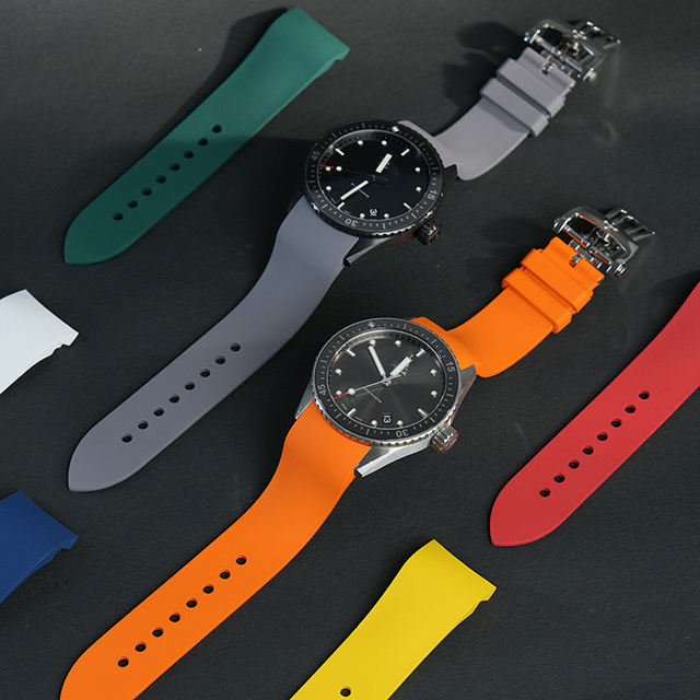 (Curved End) Rubber Strap For Fifty Fathoms Ceramic ref.5000 43mm