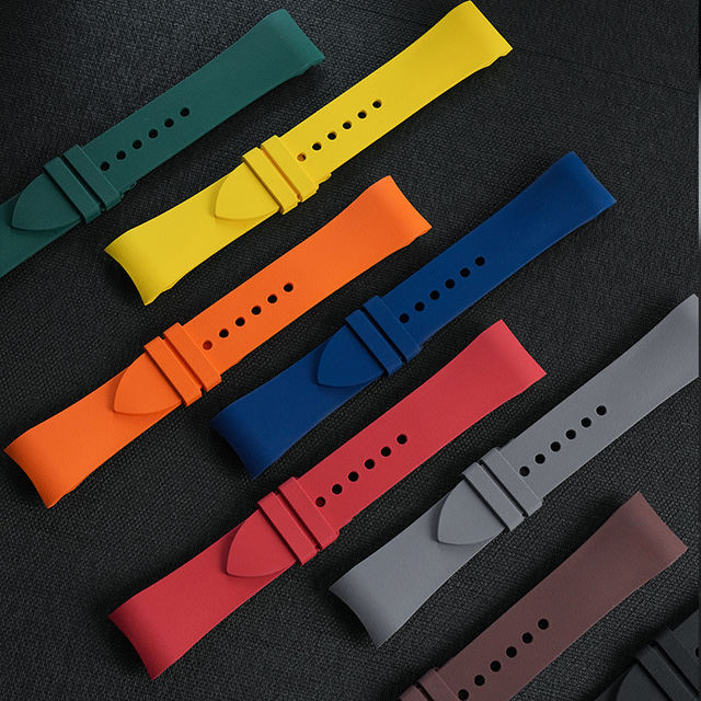 (Curved End) Rubber Strap For Fifty Fathoms Ceramic ref.5015 5085 45mm