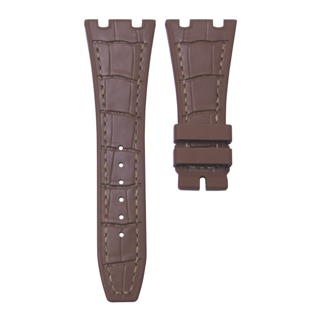 【100% Rubber strap】The Simulated Alligator Lines Rubber Strap For AP Royal Oak 41mm Steel Bracelt Models