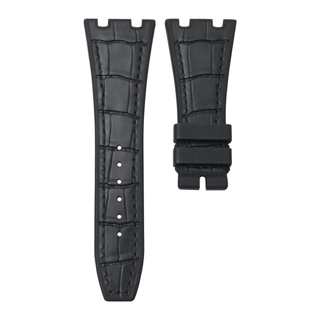 【100% Rubber strap】The Simulated Alligator Lines Rubber Strap For AP Royal Oak 41mm Steel Bracelt Models