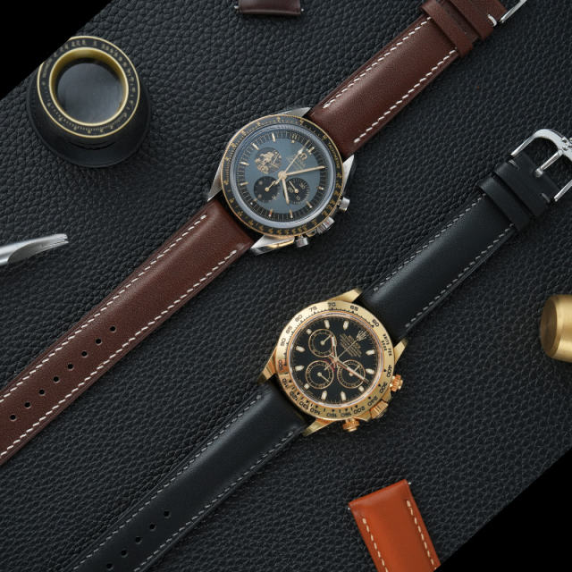 Vagenari Leather Strap For All watches with lugs width 20mm - 23mm （Handmade stitching）