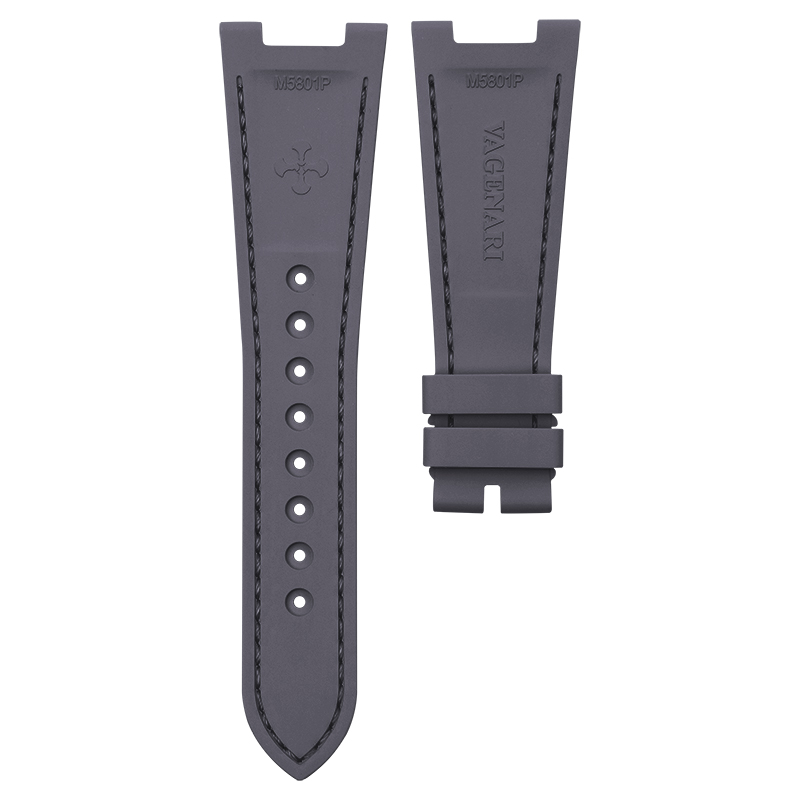 Vagenari Patek 5711 Rubber Strap, Simulated Alligator Lines Rubber