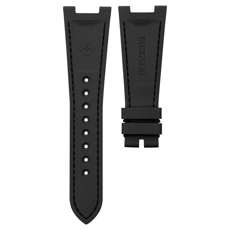 Vagenari Patek 5711 Rubber Strap, Simulated Alligator Lines Rubber