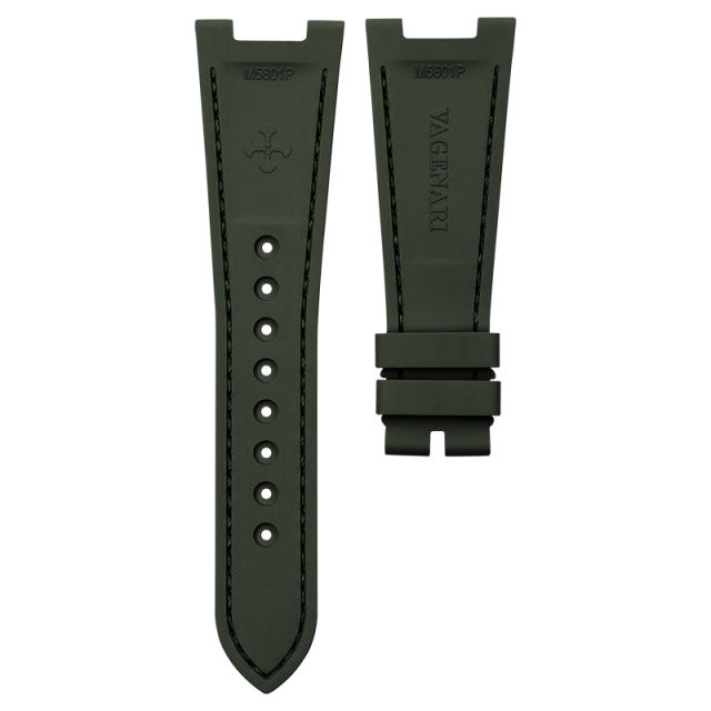 【100% Rubber Strap】Imitated Alligator Lines Rubber Strap For Patek Philippe 5712 RG. WG