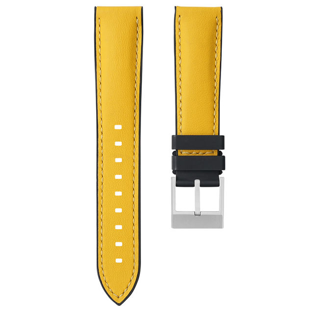 Rubber Strap For All Watches Premium Napa Leather Strap and Rubber