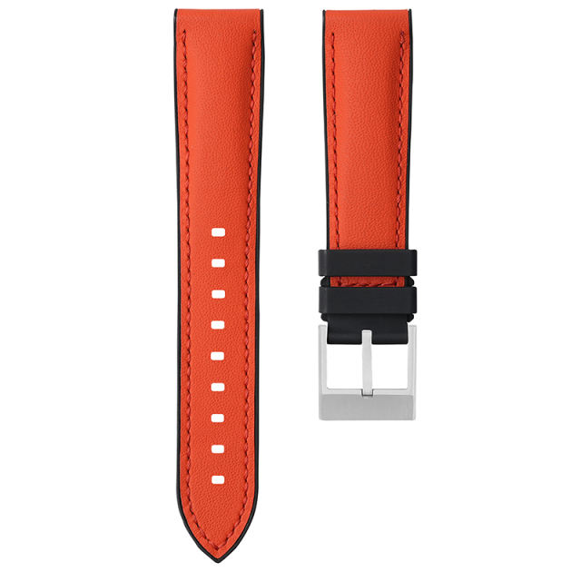 Rubber Strap For All Watches Premium Napa Leather Strap and Rubber
