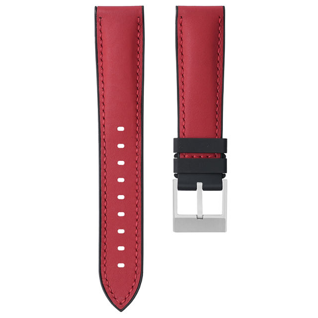 Rubber Strap For All Watches Premium Napa Leather Strap and Rubber