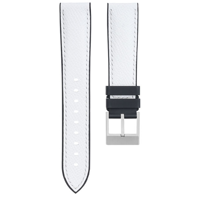 Rubber Strap For All Watches Premium Epsom Leather Strap and Rubber