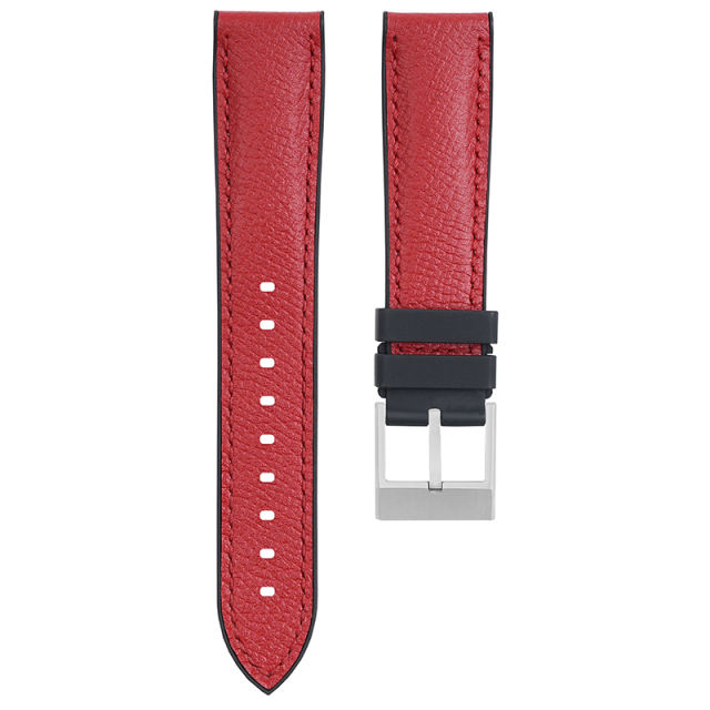 Rubber Strap For All Watches Premium Epsom Leather Strap and Rubber
