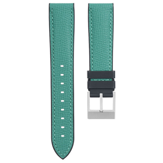 Rubber Strap For All Watches Premium Epsom Leather Strap and Rubber