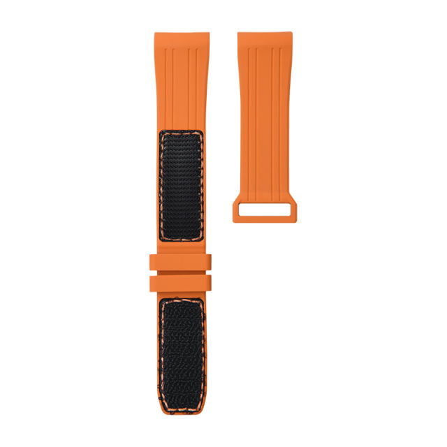 [Curve End] Velcro Rubber Strap for Omega Seamaster 300m 42mm