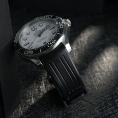[Curve End] Velcro Rubber Strap for Omega Seamaster 300m 42mm