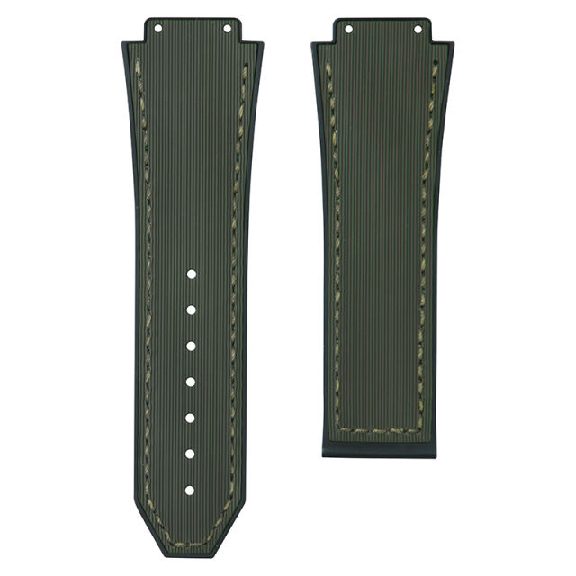 Line pattern Rubber strap for Hublot Classic Fusion Chronograph TItanium 42/45mm