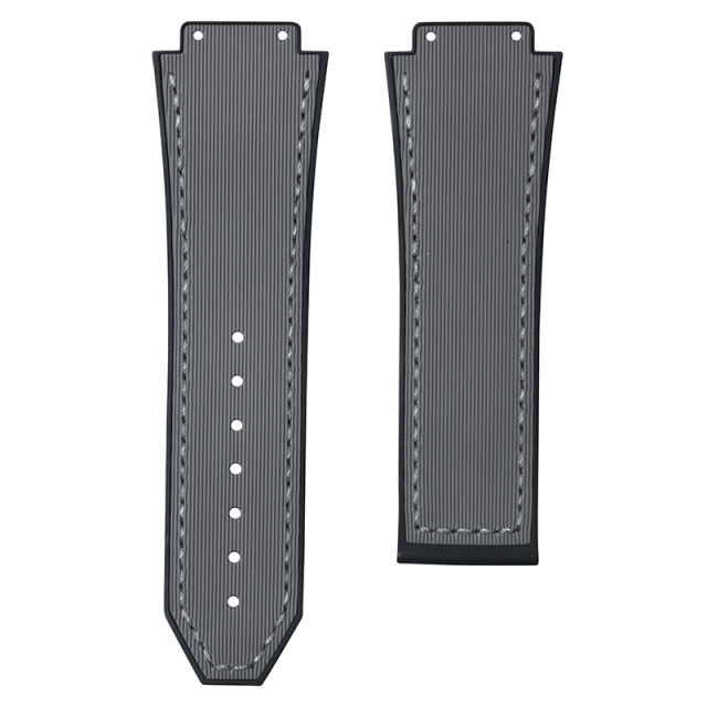 Line pattern Rubber strap for Hublot Classic Fusion Chronograph TItanium 42/45mm