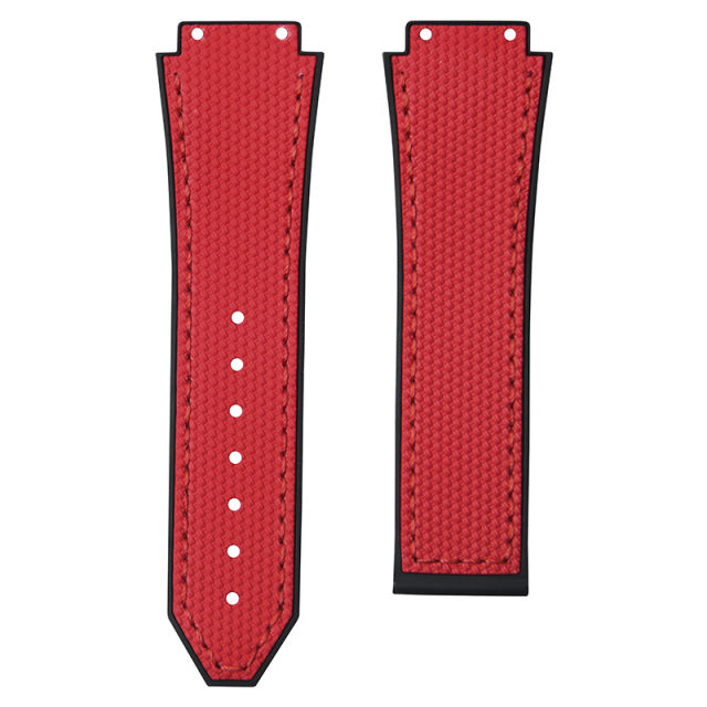 Grid Pattern Rubber strap for Hublot Classic Fusion Chronograph TItanium 42/45mm