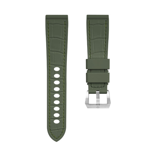 【100% Rubber】The Imitate alligator patterns Rubber Strap For Panerai Luminor 40mm 42mm