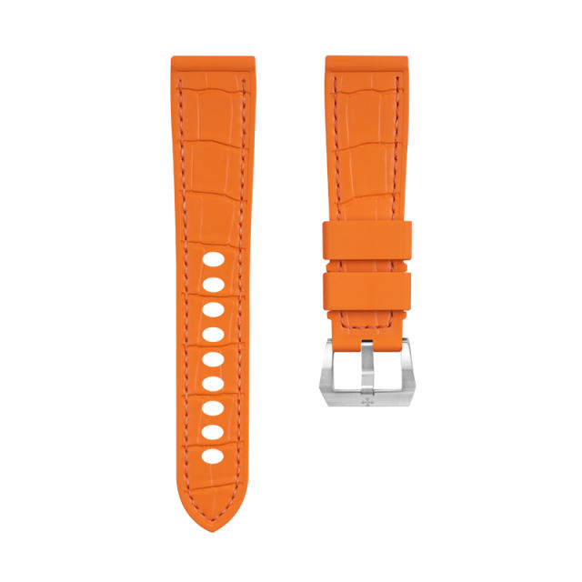 【100% Rubber】The Imitate alligator patterns Rubber Strap For Panerai Luminor 40mm 42mm