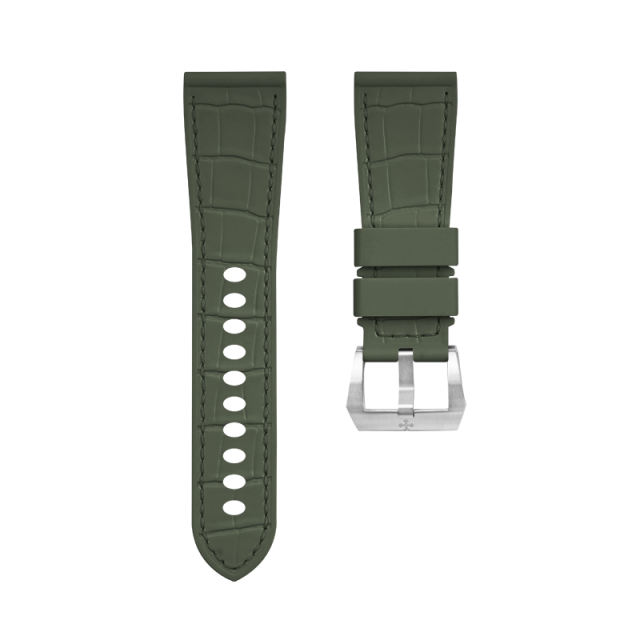 The Imitate alligator patterns Rubber Strap For Panerai Luminor 47mm