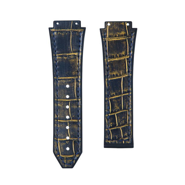 Alligator/Rubber Strap For Hublot Classic Fusion 3-Hands 42/45mm