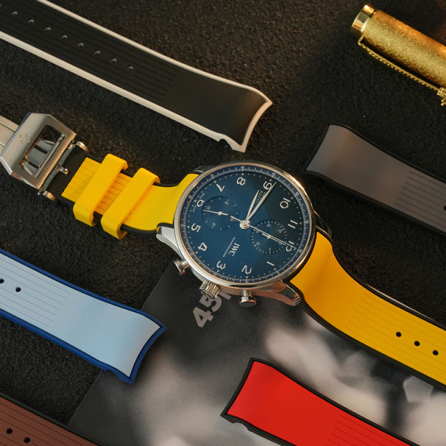 Rubber strap for IWC Portugieser Chronograph 41mm IW371605/606/611/614/617/620