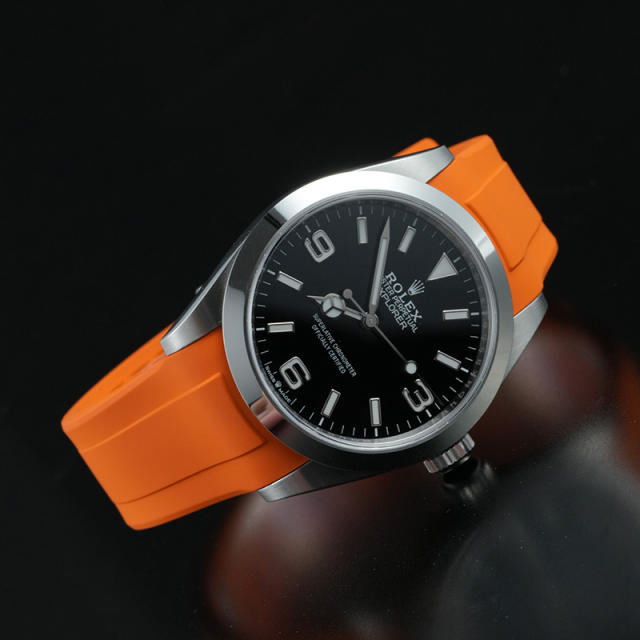 Rubber strap for Rolex Explorer 40mm 224270 Tang Buckle