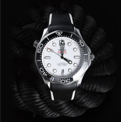 Two Tone Rubber strap for Omega seamaster 300m 42mm date at 6:00