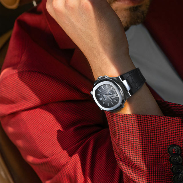 【100% Rubber Strap】Imitated Alligator Lines Rubber Strap For Patek Philippe 5726 BRACELET MODELS INCLUDING ENDLINKS