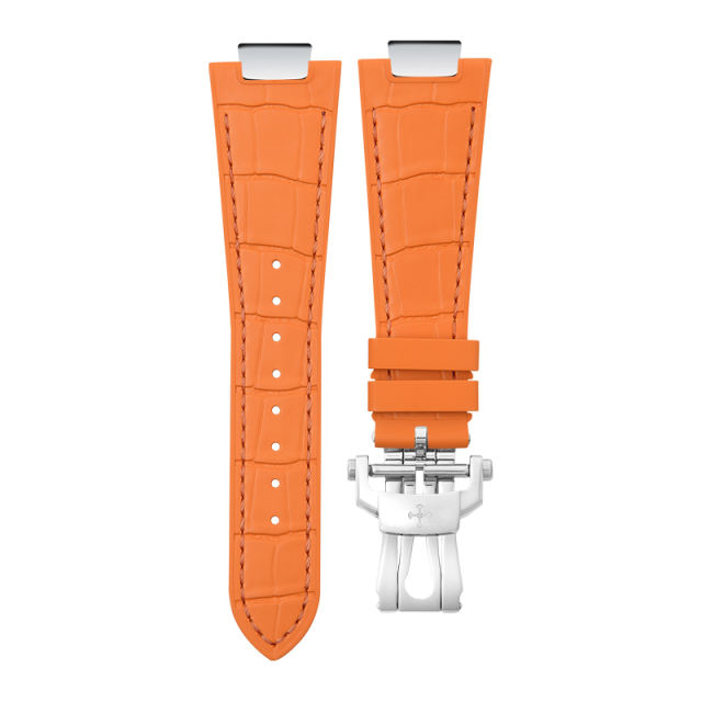 【100% Rubber Strap】Imitated Alligator Lines Rubber Strap For Patek Philippe 5821 Steel BRACELET MODELS INCLUDING ENDLINKS