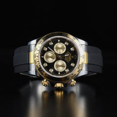 【Oysterflex Rubber Strap + Endlinks】 for Rolex daytona 126503 with 22K YG endlink