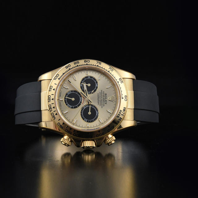 [Oysterflex Design+YG Endlinks]  The rubber strap for Rolex daytona 126508 with 22K YG endlink and rubber strap