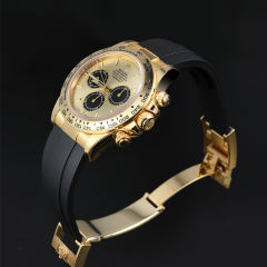 [Oysterflex Design+YG Endlinks]  The rubber strap for Rolex daytona 126508 with 22K YG endlink and rubber strap