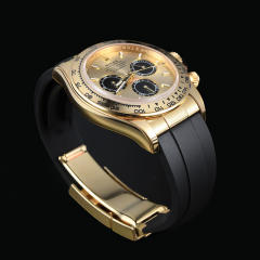 [Oysterflex Design+YG Endlinks]  The rubber strap for Rolex daytona 126508 with 22K YG endlink and rubber strap