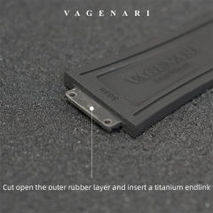 Grid Pattern Rubber strap for Hublot Classic Fusion Chronograph TItanium 44mm 525