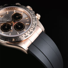 【Oysterflex Rubber Strap + Endlinks】 for Rolex daytona 126505 with 18K RG endlink