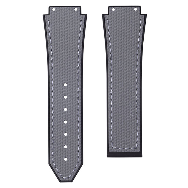 Grid Pattern Rubber strap for Hublot Classic Fusion Chronograph TItanium 44mm 525