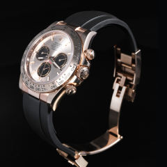 【Oysterflex Rubber Strap + Endlinks】 for Rolex daytona 126505 with 18K RG endlink