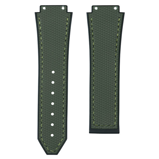 Grid Pattern Rubber strap for Hublot Classic Fusion Chronograph TItanium 44mm 525
