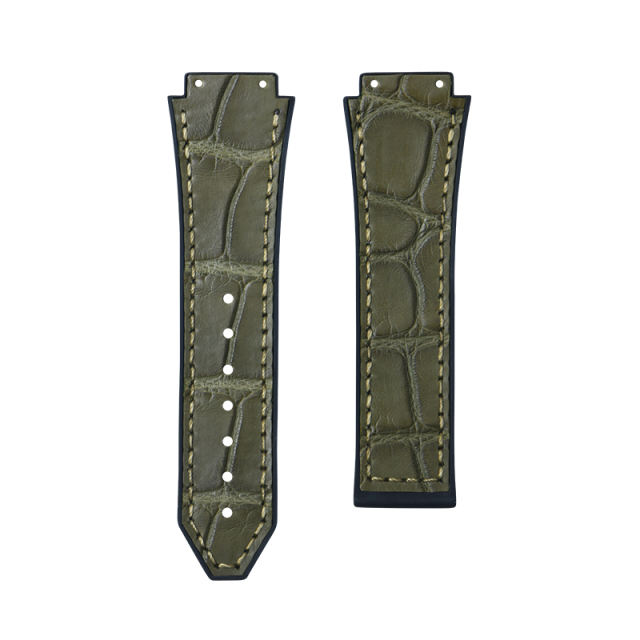 Alligator/ Rubber strap for Hublot Classic Fusion Chronograph TItanium 44mm 525