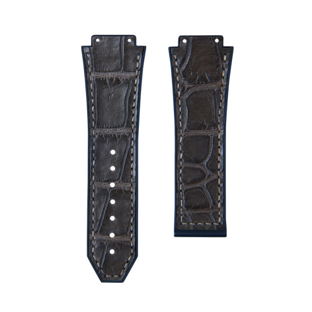 Alligator/ Rubber strap for Hublot Classic Fusion Chronograph TItanium 44mm 525