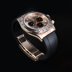 【Oysterflex Rubber Strap + Endlinks】 for Rolex daytona 126505 with 18K RG endlink