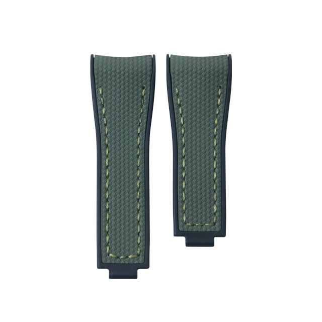 Grid Pattern Rubber Strap For Rolex Submariner 41mm 126618