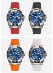 Rubber strap for Submariner 41mm 126613 with 22K YG Wrapped endlink