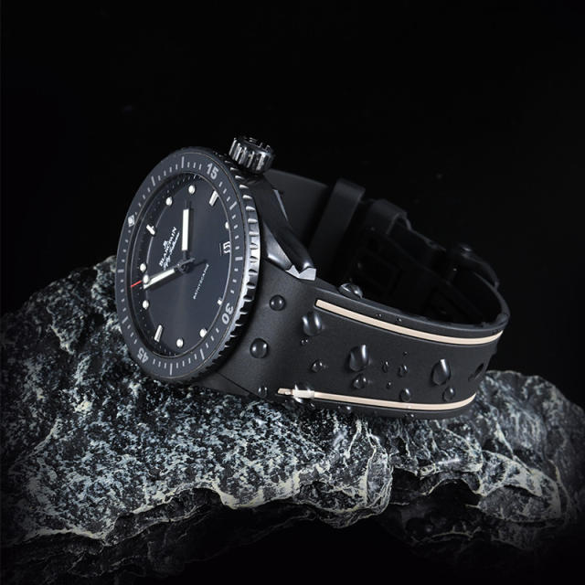 (Curved End) Rubber strap for Blancpain Fifty Fathoms 5000 43mm