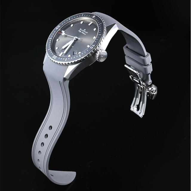(Curved End) Rubber strap for Blancpain Fifty Fathoms 5000 43mm