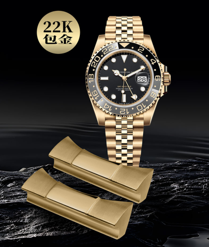 Vagenari 904 steel endlink For Rolex GMT 126718 22K yellow gold Wapped