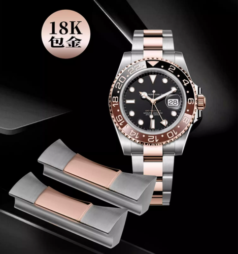 Vagenari 904 steel endlink For Rolex GMT 126711 18K Rose Gold two tone