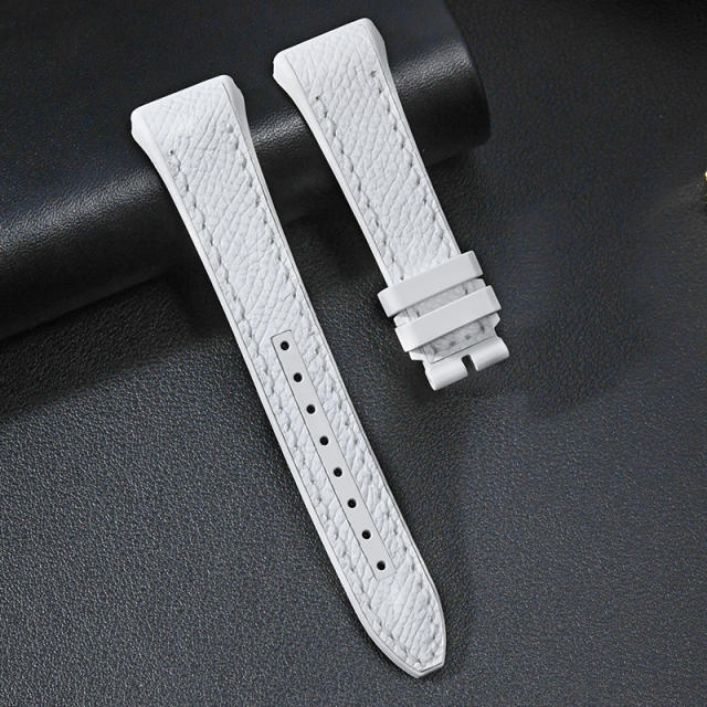 Leather/Rubber strap for Franck Muller V32 Woman