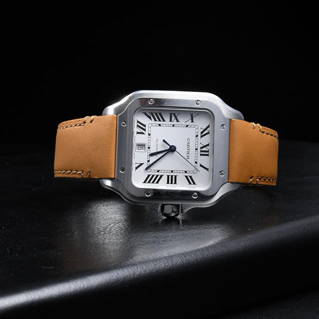 Vagenari calf leather strap for Cartier Santos De Large 39.8mm