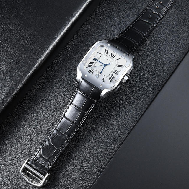Vagenari Alligator strap for Cartier Santos De Large 39.8mm