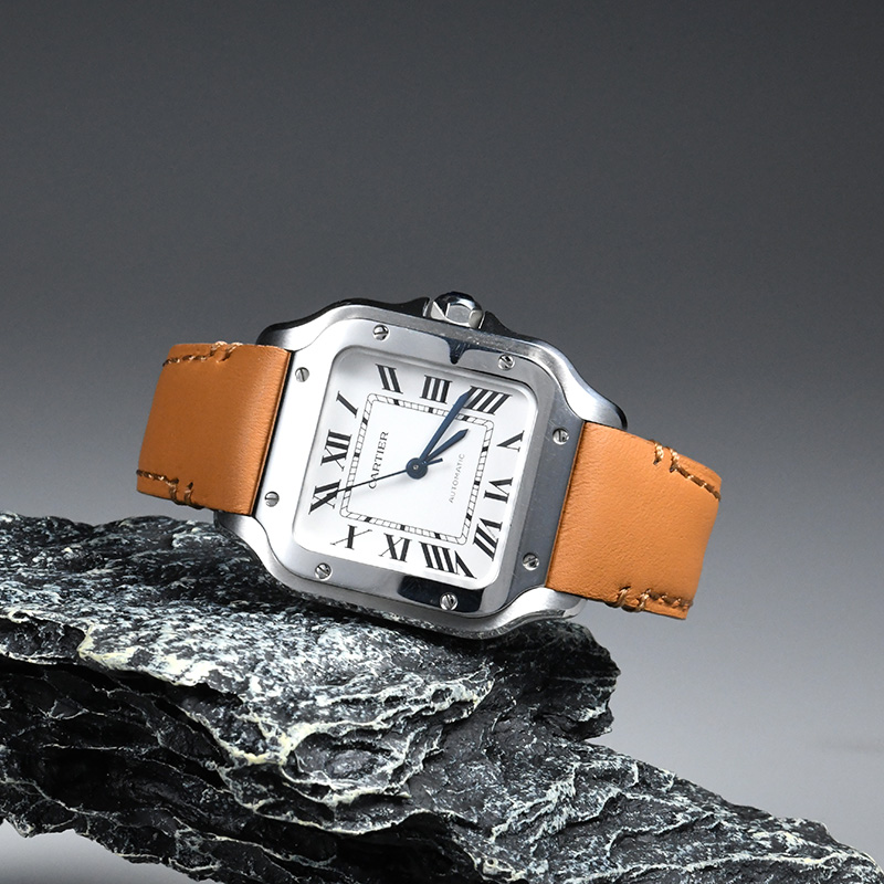 Vagenari calf leather strap for Cartier Santos De Large 35.1mm WGSA0028/WGSA0012/WGSA0038/WJSA0006